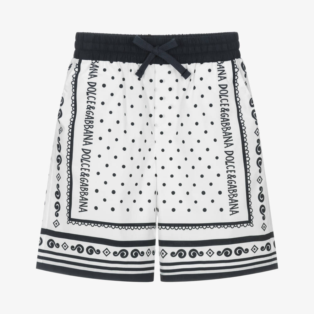 Dolce & Gabbana-Boys Cotton Shorts with Bandana Flair | Childrensalon Outlet