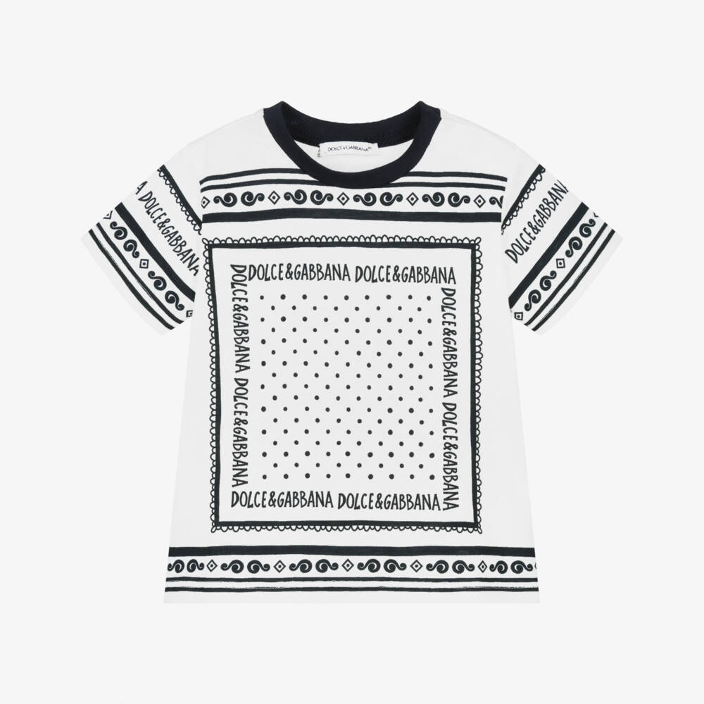 Dolce & Gabbana-تي شيرت قطن للأولاد بتصميم باندانا | Childrensalon Outlet