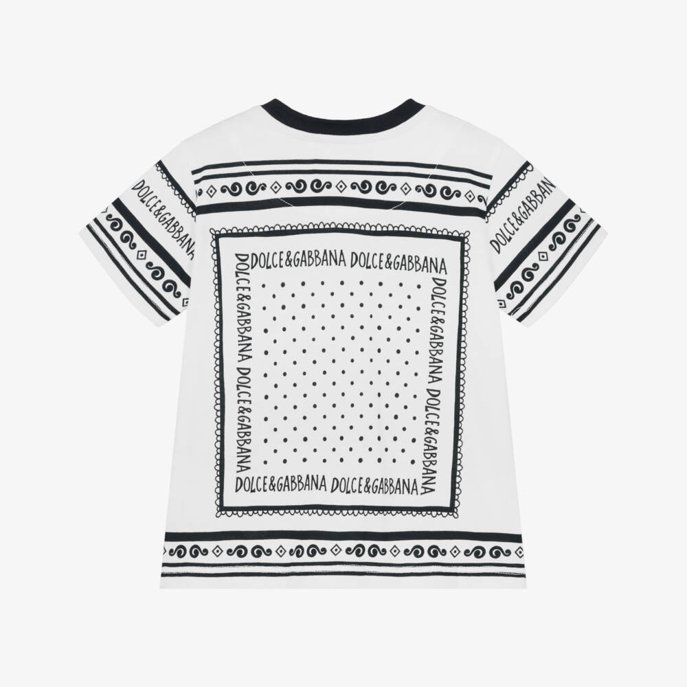 Dolce & Gabbana-Boys Cotton Tee with Bandana Design | Childrensalon Outlet