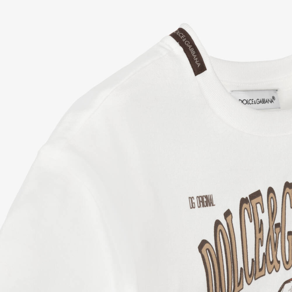 Dolce & Gabbana-Boys Cotton Tee with Classic Car Print | Childrensalon Outlet