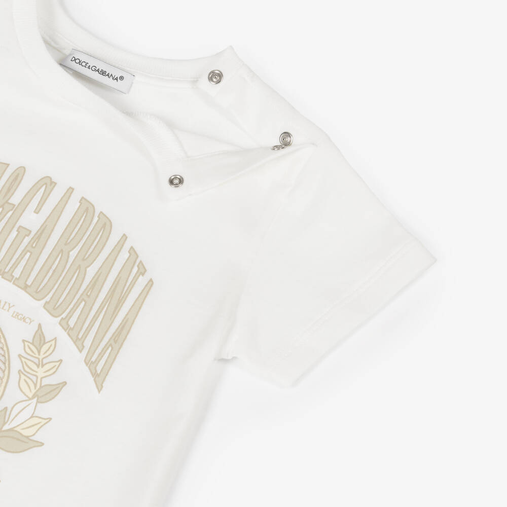 Dolce & Gabbana-Boys Cotton Varsity Logo Tee | Childrensalon Outlet