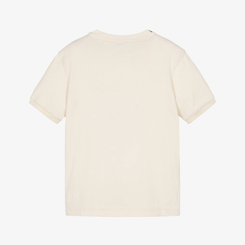Dolce & Gabbana-Boys Cream Cotton Mountain Explorer Print T-Shirt | Childrensalon Outlet