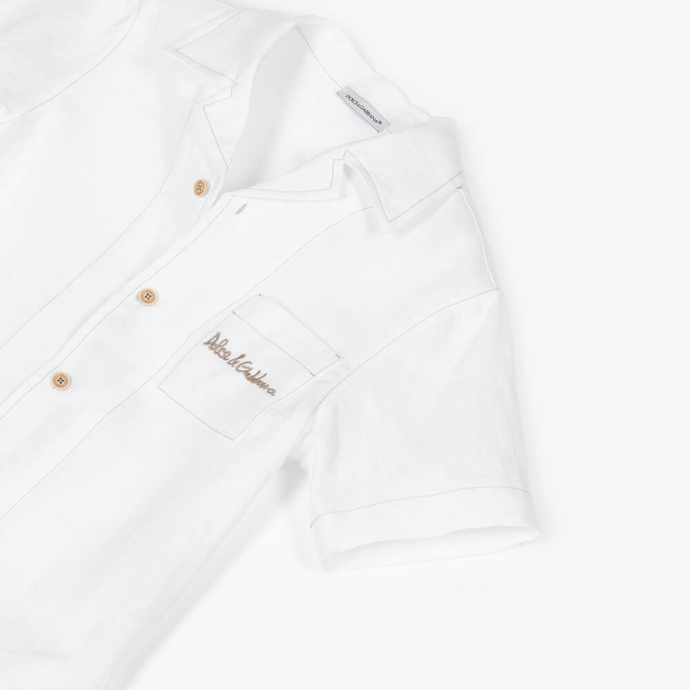 Dolce & Gabbana-Boys Crisp Linen Riviera Shirt | Childrensalon Outlet