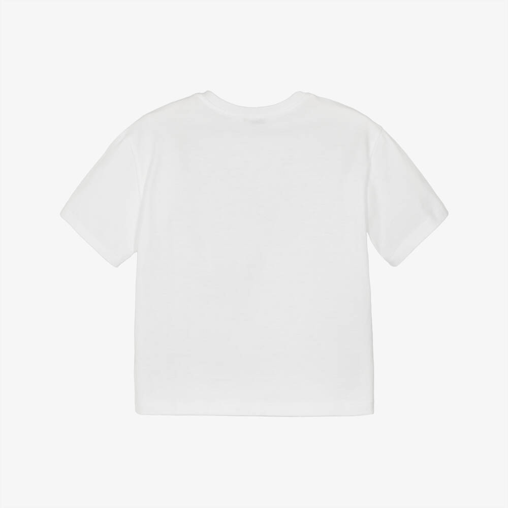 Dolce & Gabbana-Boys Crisp White Emblem Tee | Childrensalon Outlet