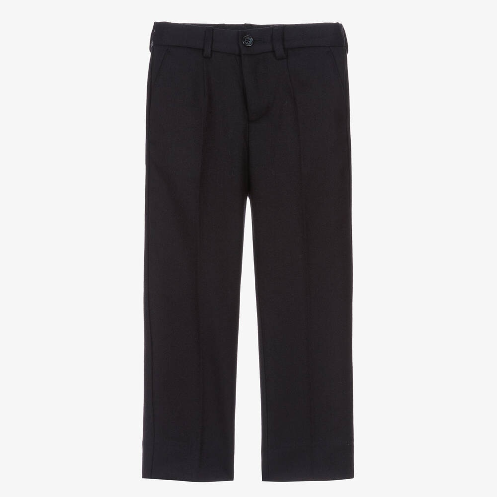 Dolce & Gabbana - Boys Dark Blue Wool Trousers | Childrensalon