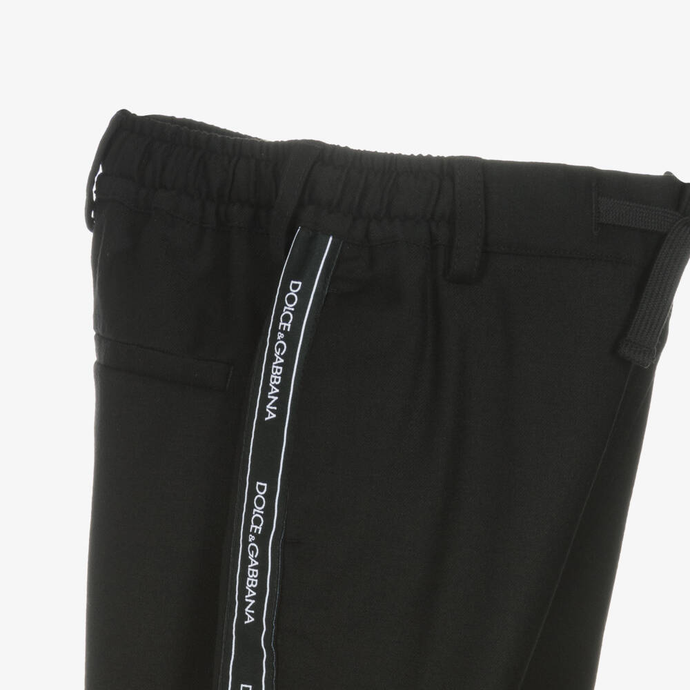Dolce & Gabbana-Boys Dark Wool Twill Trousers | Childrensalon Outlet