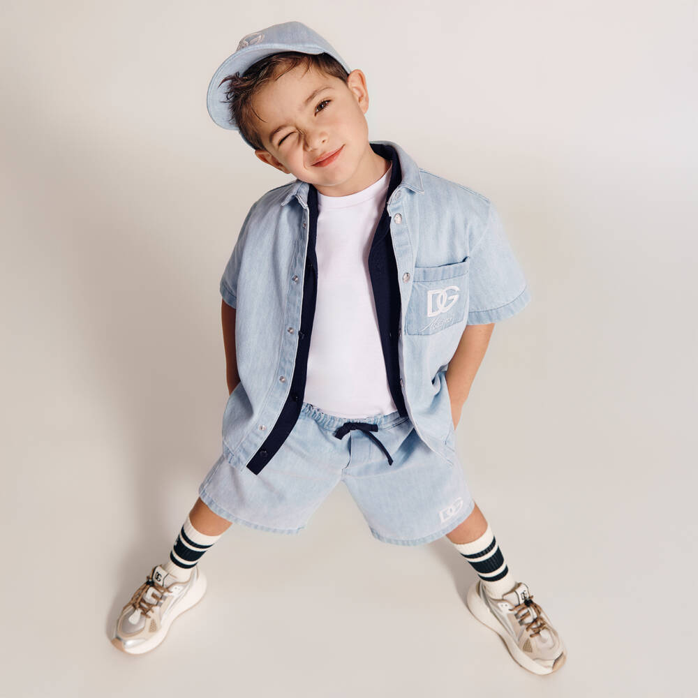 Dolce & Gabbana-Джинсовые бермуды с логотипом для мальчиков | Childrensalon Outlet