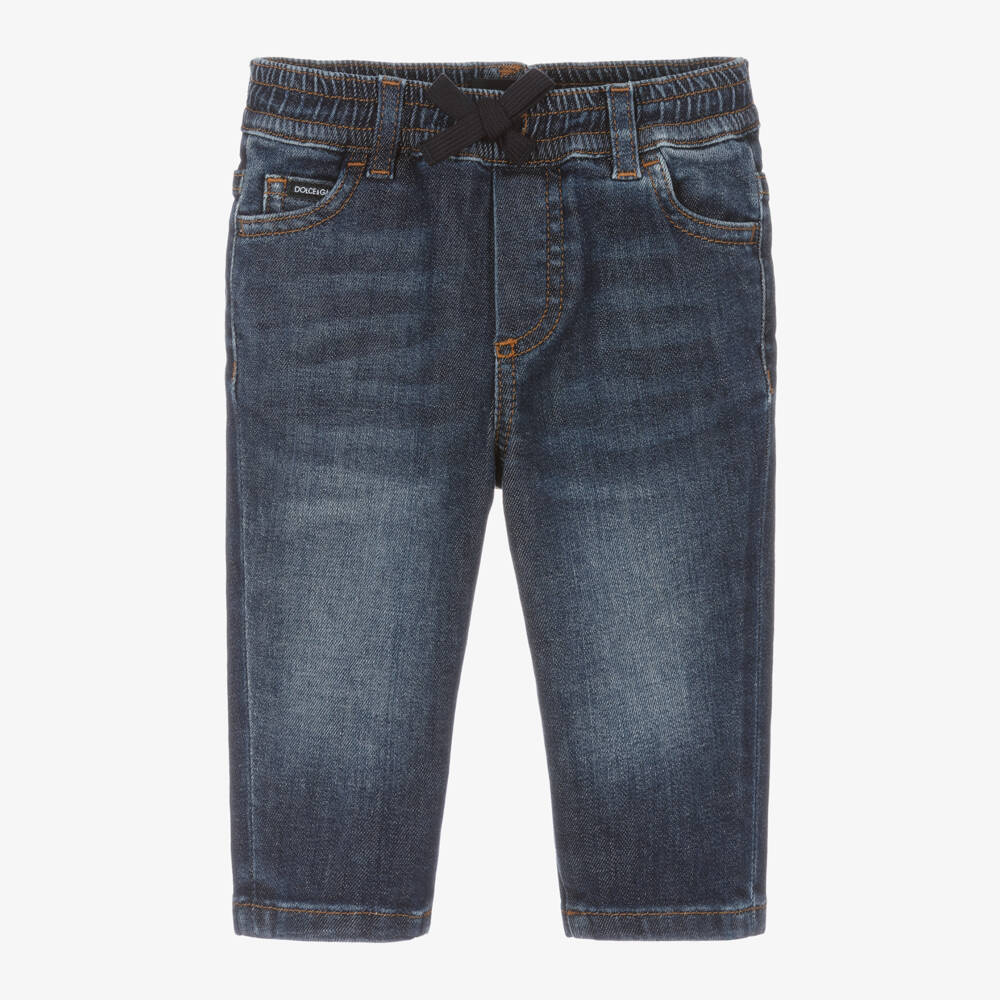 Dolce & Gabbana-Boys Easy-Wear Blue Denim Trousers | Childrensalon Outlet