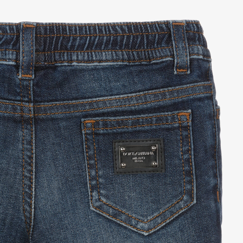 Dolce & Gabbana-Boys Easy-Wear Blue Denim Trousers | Childrensalon Outlet