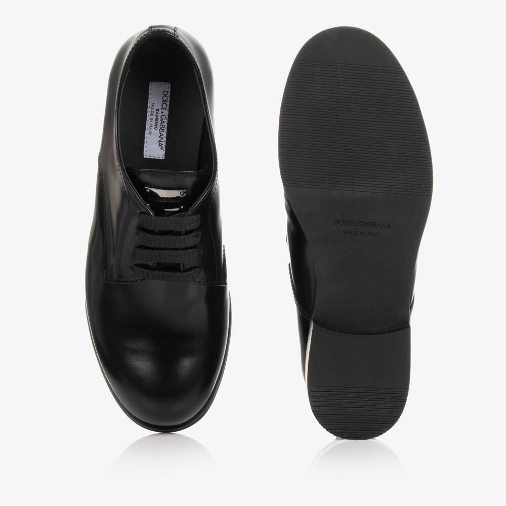 Dolce & Gabbana-Boys Elegant Black Leather Lace-Ups | Childrensalon Outlet