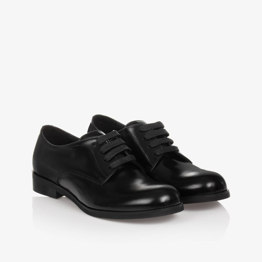 Dolce & Gabbana-Boys Elegant Black Leather Lace-Ups | Childrensalon Outlet