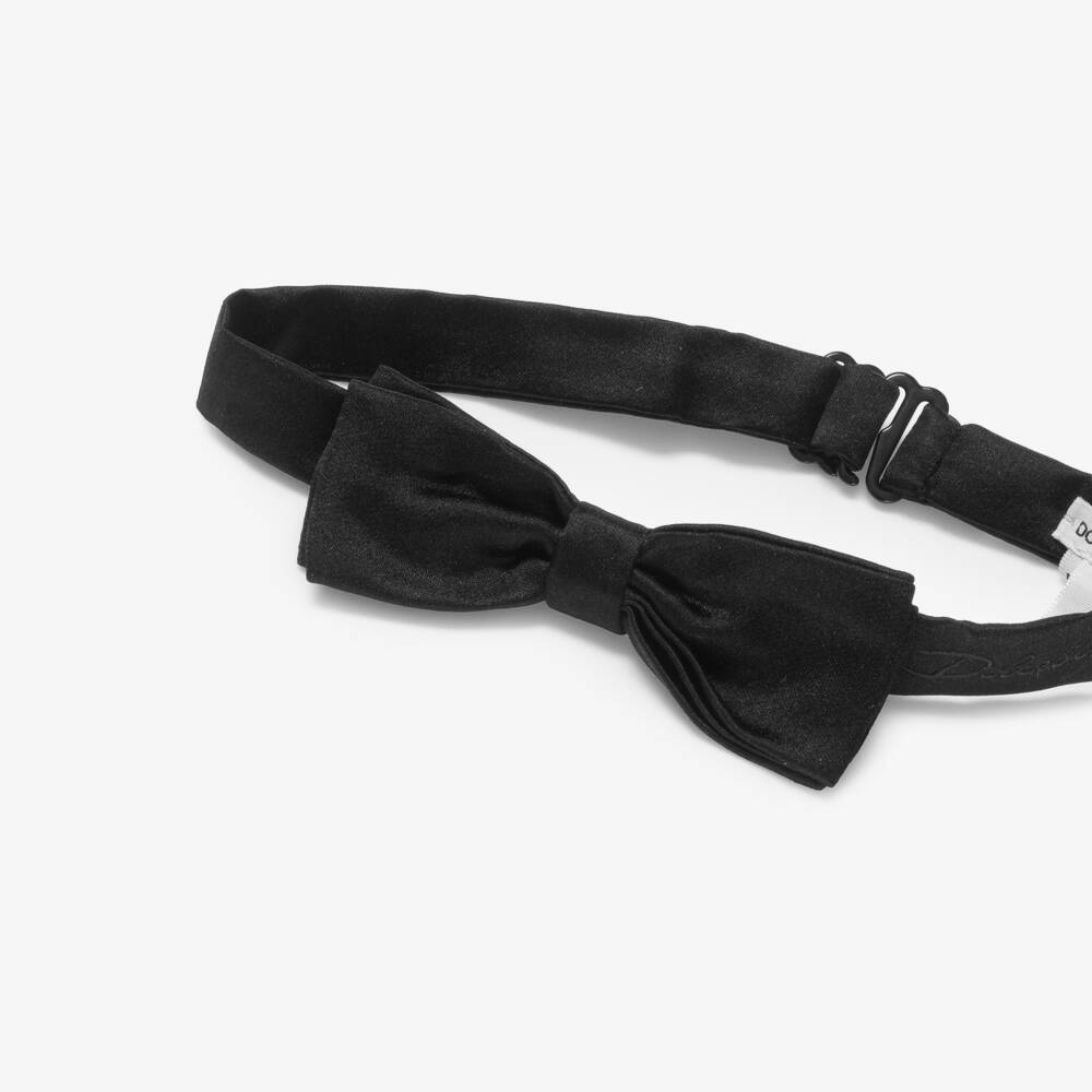 Dolce & Gabbana-Элегантный черный атласный галстук-бабочка для мальчиков | Childrensalon Outlet