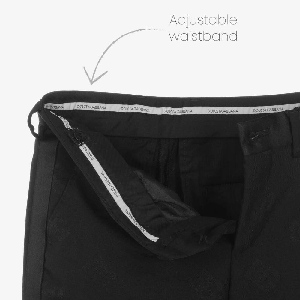 Dolce & Gabbana-Boys Elegant Black Wool Trousers | Childrensalon Outlet