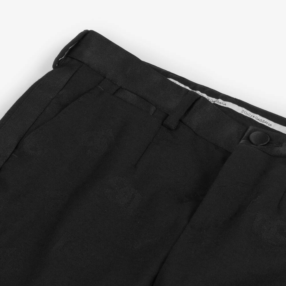 Dolce & Gabbana-Boys Elegant Black Wool Trousers | Childrensalon Outlet