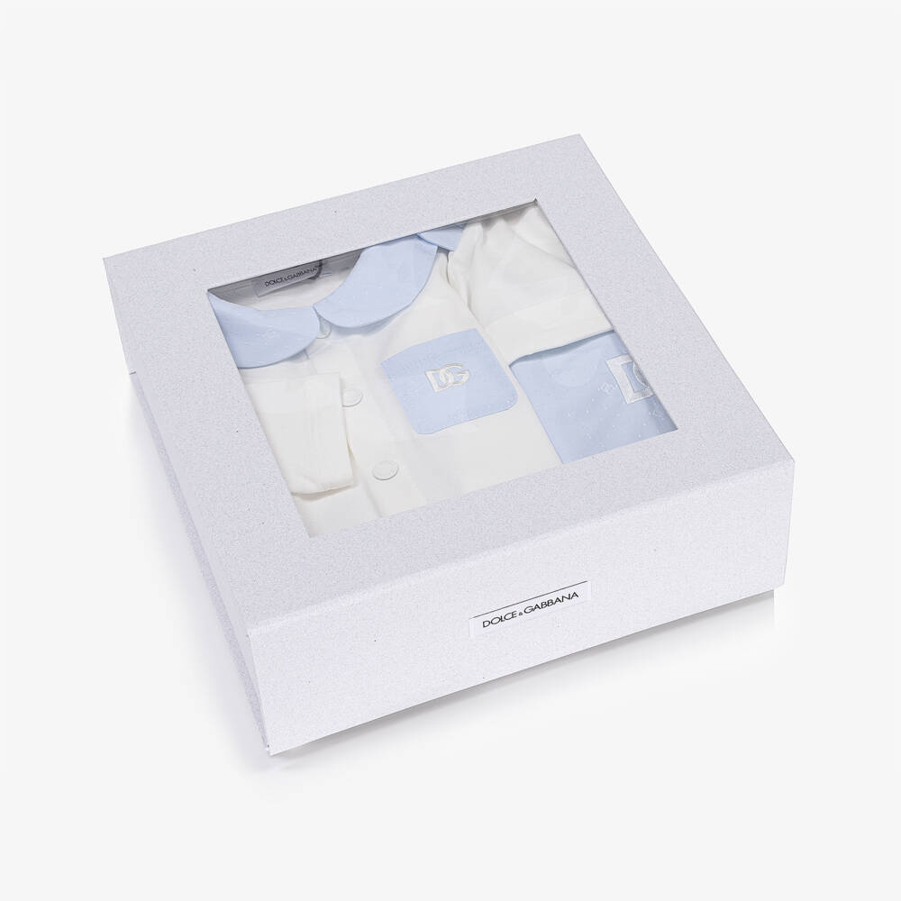 Dolce & Gabbana-Boys' Elegant Blue Babysuit Ensemble | Childrensalon Outlet