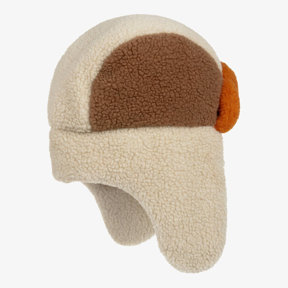 Dolce & Gabbana-Boys Fleece Sherpa Cap in Beige | Childrensalon Outlet