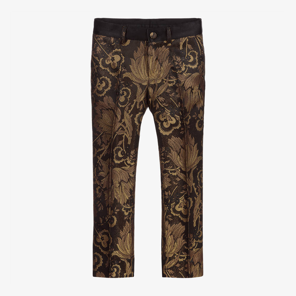 Dolce & Gabbana-Брюки из золотистой парчи для мальчиков | Childrensalon Outlet