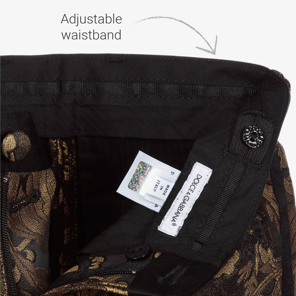 Dolce & Gabbana-Брюки из золотистой парчи для мальчиков | Childrensalon Outlet