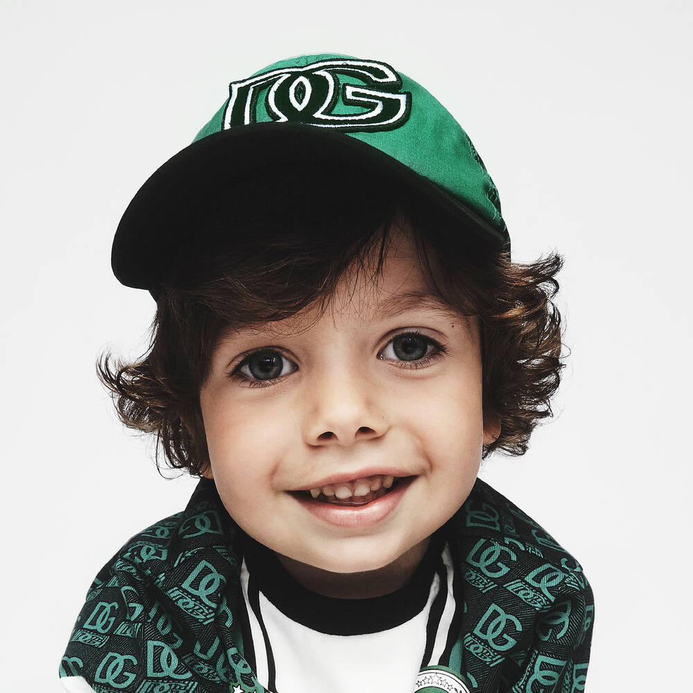 Dolce & Gabbana-Boys Green & Black Logo Cap | Childrensalon Outlet