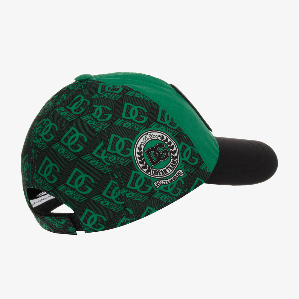 Dolce & Gabbana-Boys Green & Black Logo Cap | Childrensalon Outlet