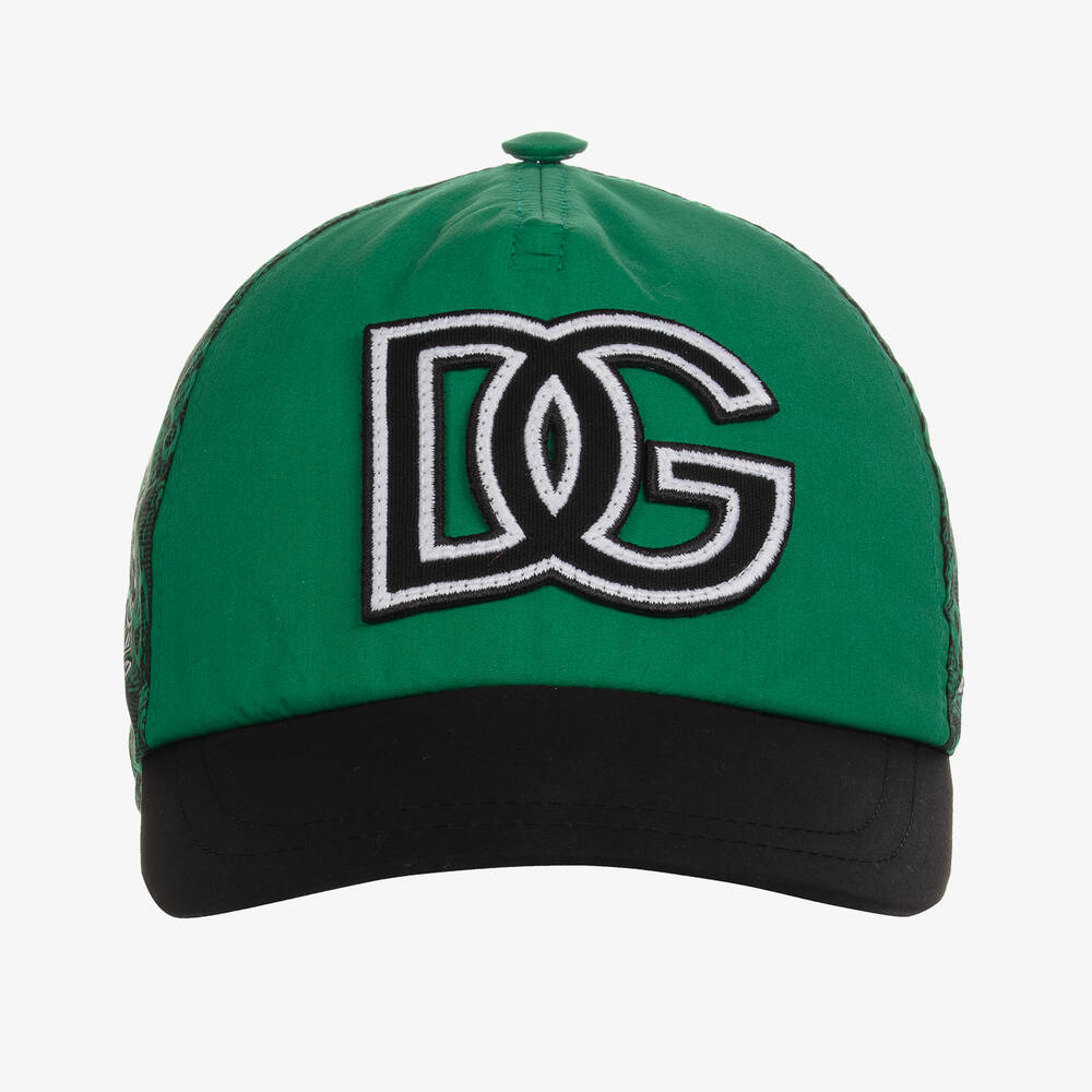 Dolce & Gabbana-Boys Green & Black Logo Cap | Childrensalon Outlet