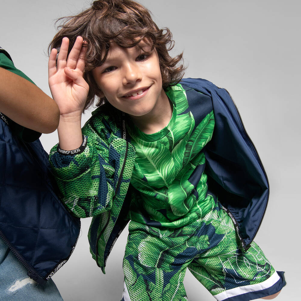 Dolce & Gabbana - Boys Green Cotton Banana Leaf T-Shirt
