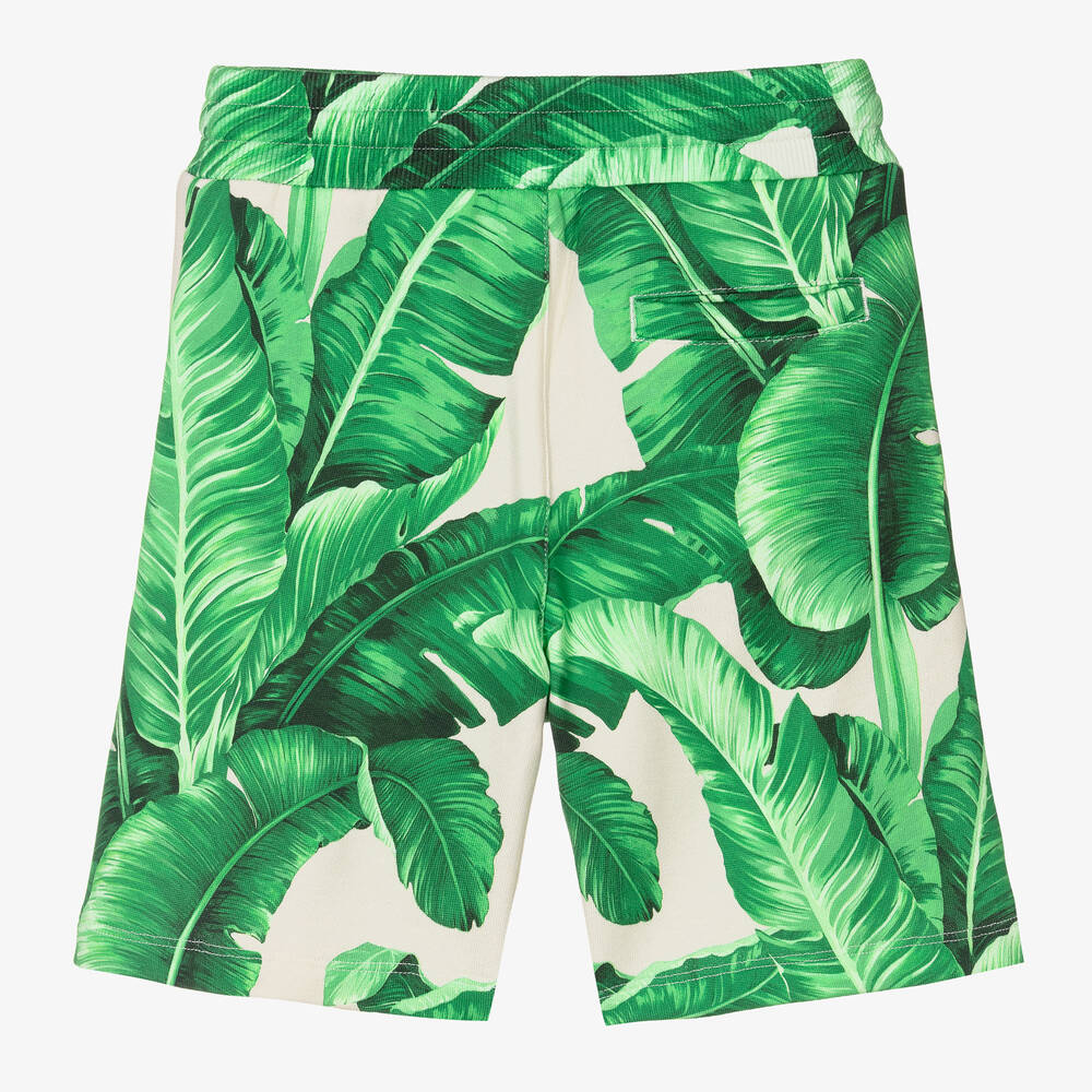 Dolce & Gabbana-Boys Green Cotton Leaf Shorts | Childrensalon Outlet