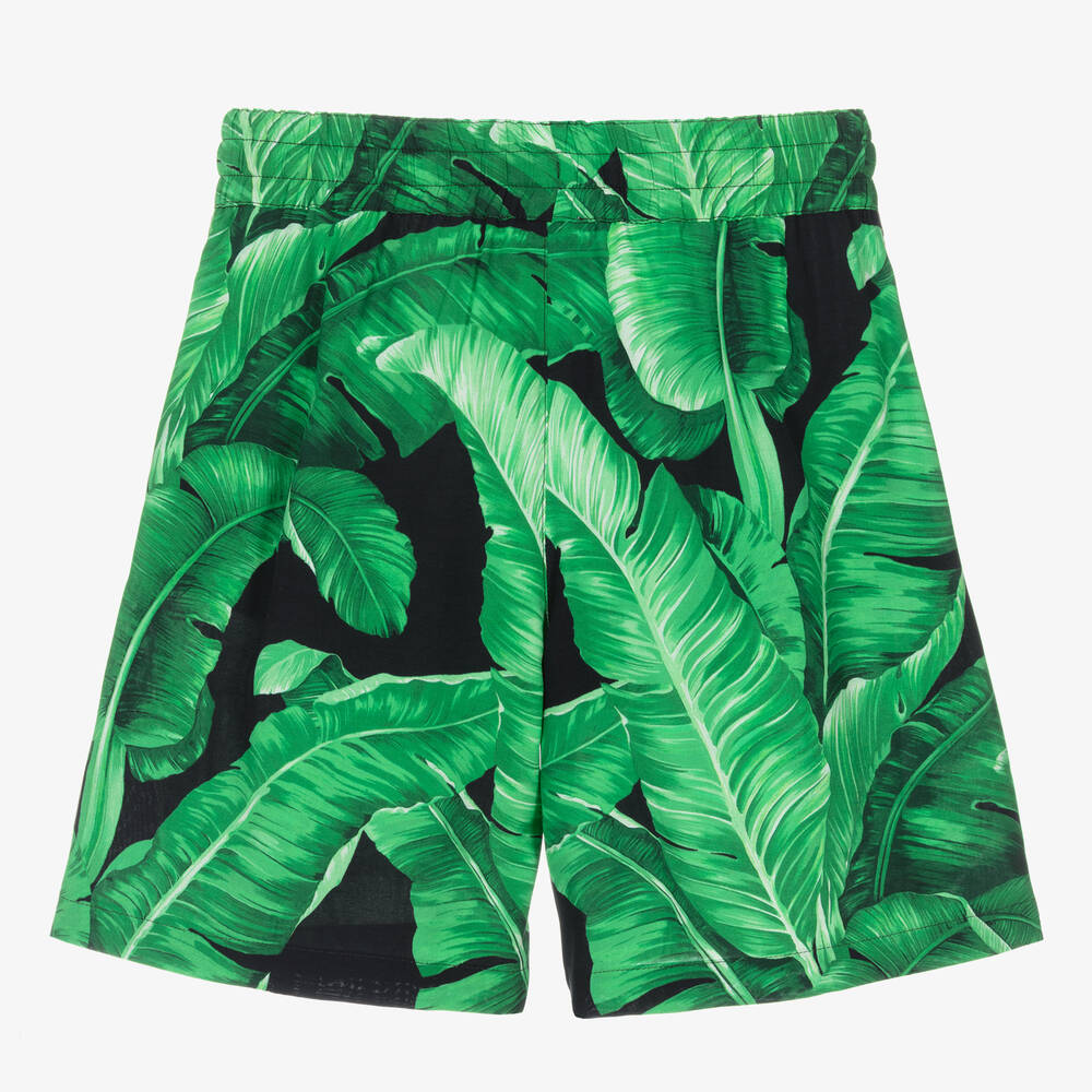 Dolce & Gabbana-Boys Green Viscose Banana Leaf Shorts | Childrensalon Outlet