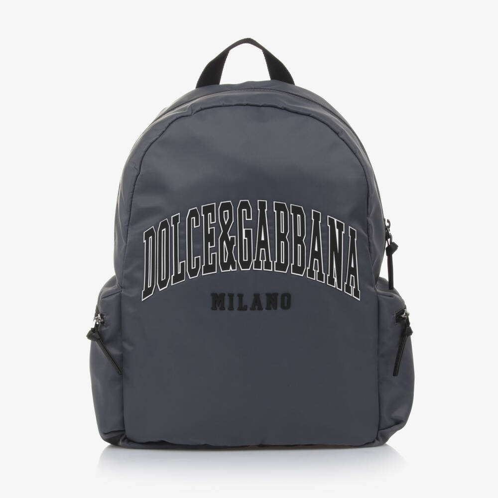 Dolce & Gabbana-Boys Grey Canvas Rucksack | Childrensalon Outlet