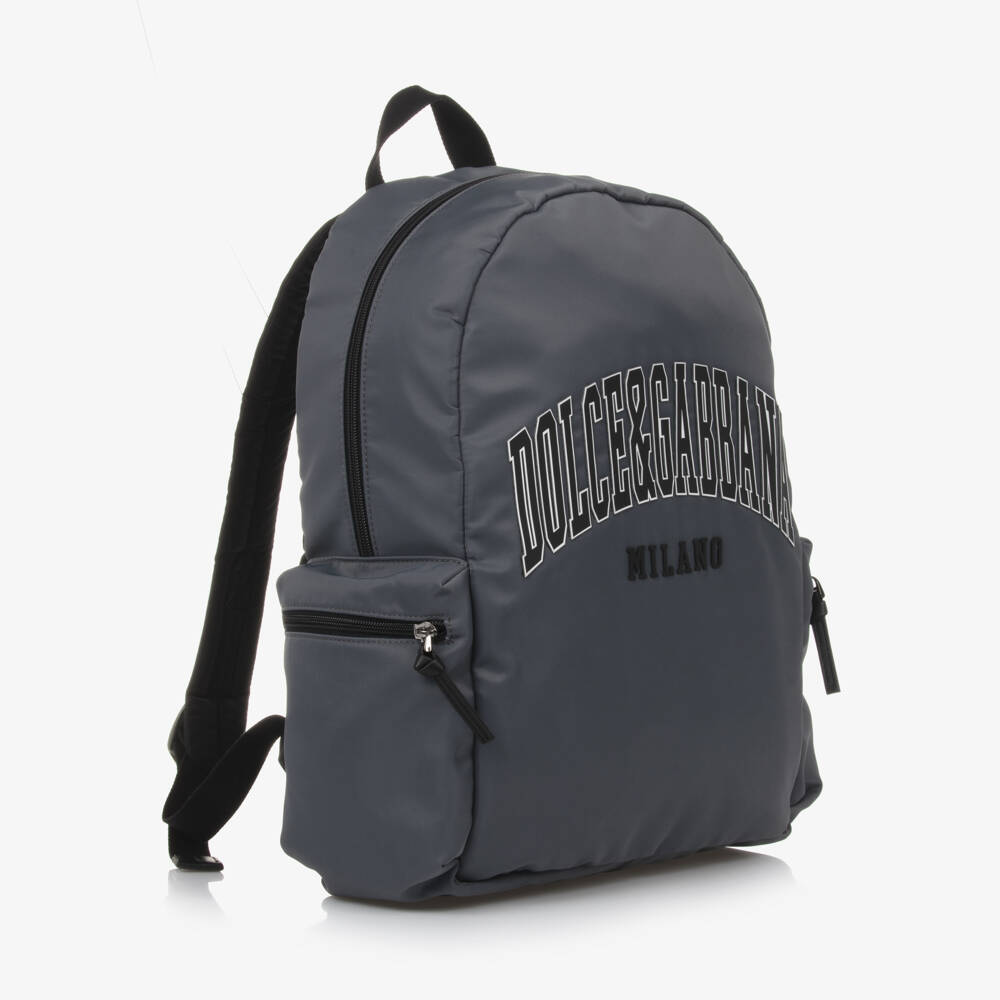Dolce & Gabbana-Boys Grey Canvas Rucksack | Childrensalon Outlet