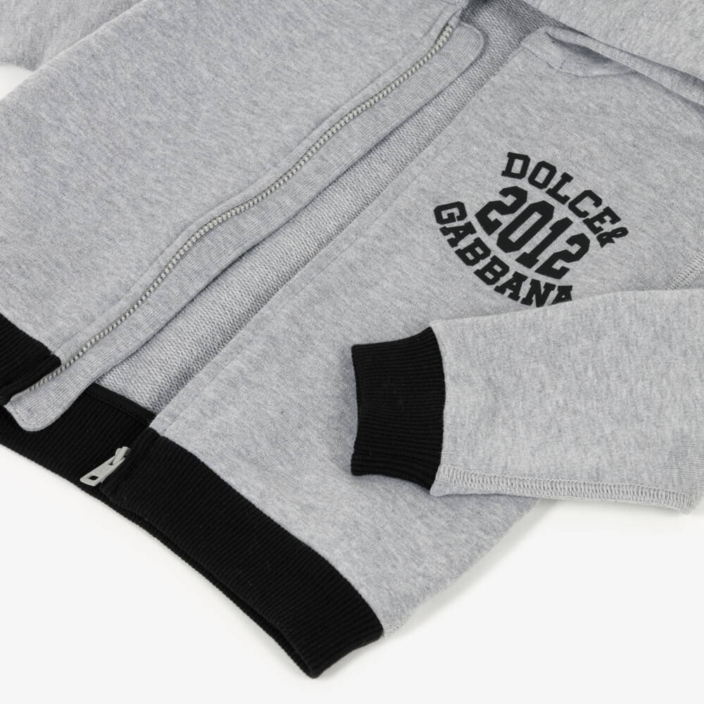 Dolce & Gabbana-سويت شيرت رمادي بغطاء رأس للأولاد | Childrensalon Outlet