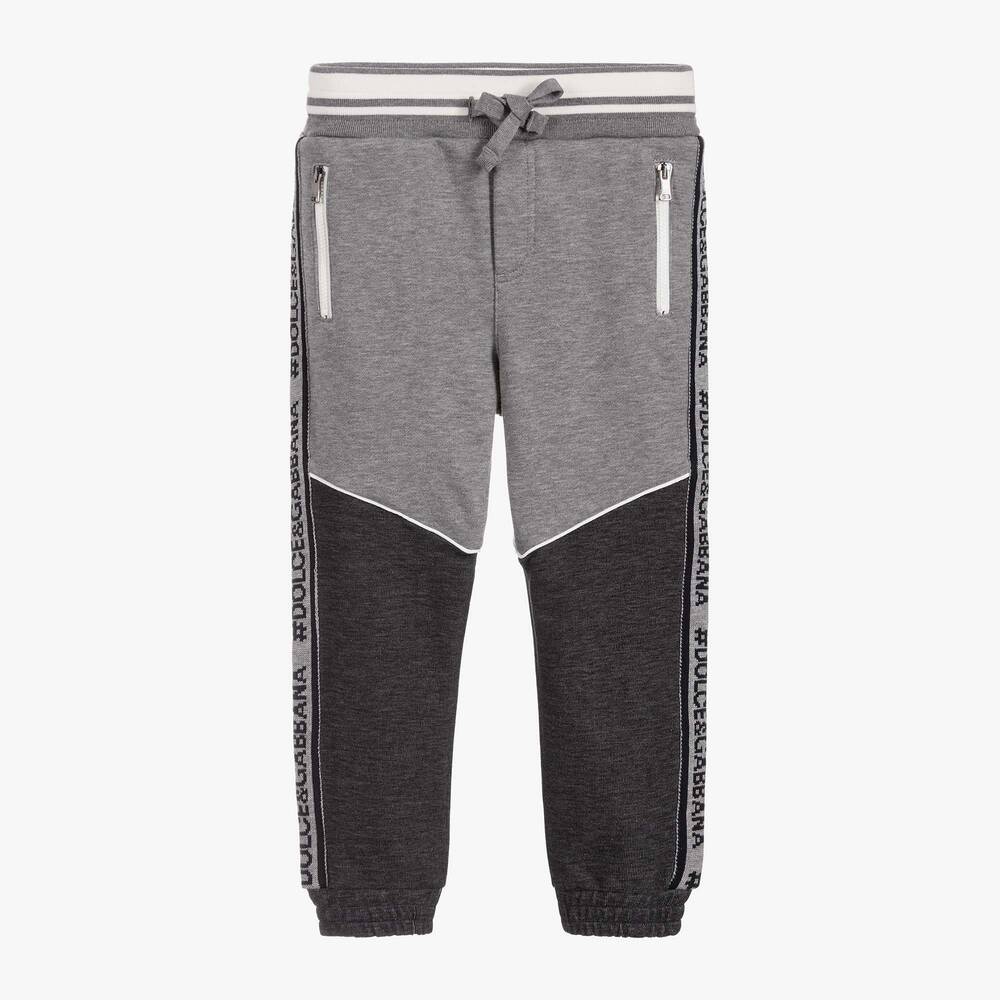 Dolce & Gabbana - Boys Grey Cotton Joggers | Childrensalon