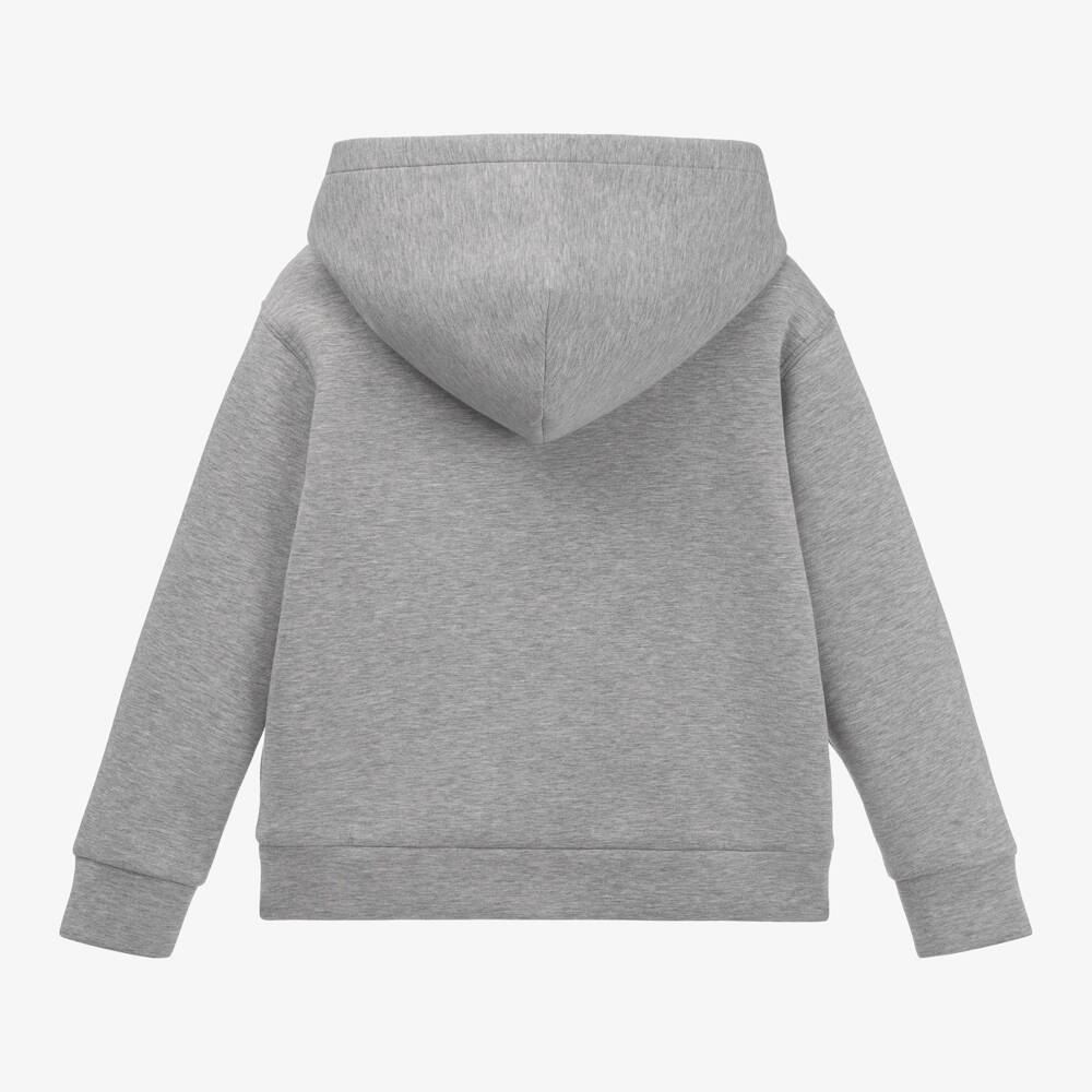 Dolce & Gabbana-توب هودي قطن جيرسي رمادي مارل للأولاد | Childrensalon Outlet