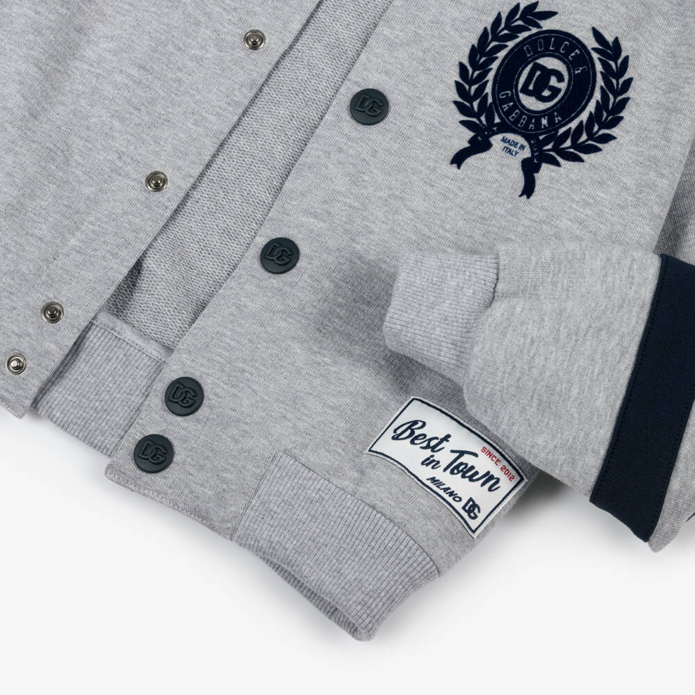 Dolce & Gabbana-Boys Grey Jersey Jacket | Childrensalon Outlet