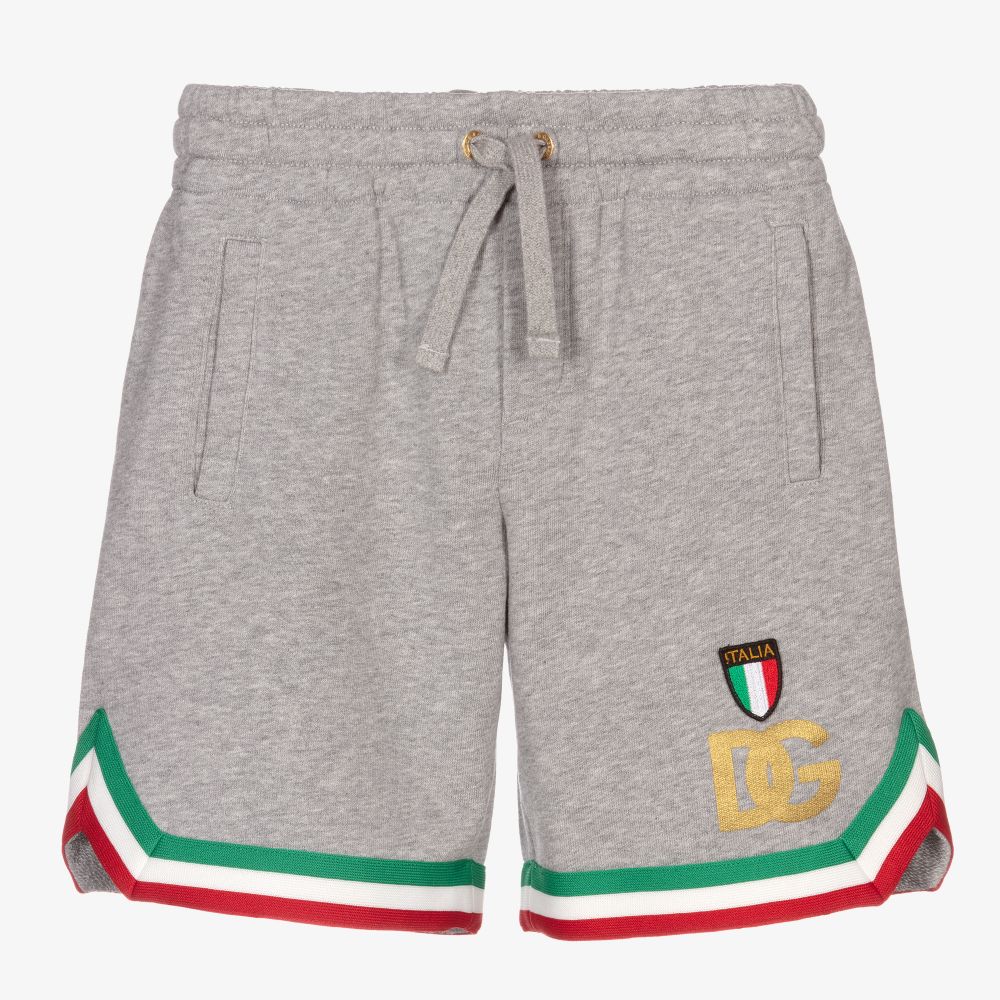 Dolce & Gabbana-شورت قطن لون رمادي للأولاد | Childrensalon Outlet