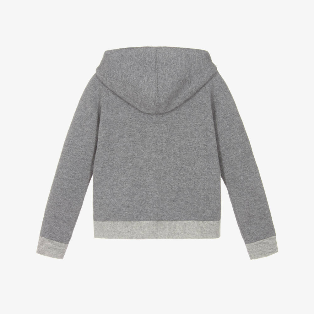 Dolce & Gabbana-Boys Grey Knitted Wool & Cashmere Zip-Up Top | Childrensalon Outlet