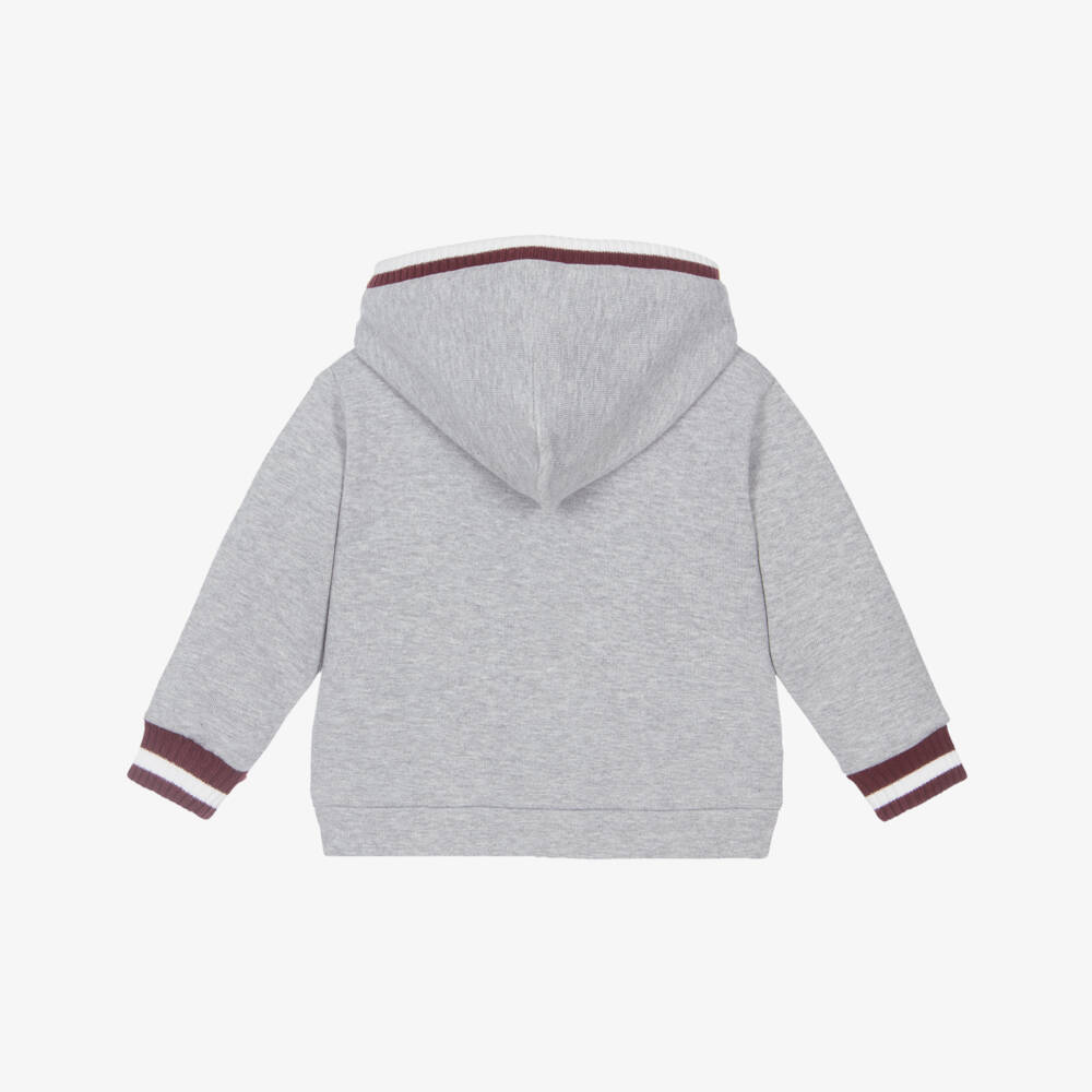 Dolce & Gabbana-Boys Grey Marl Cotton Zip-Up Hoodie | Childrensalon Outlet