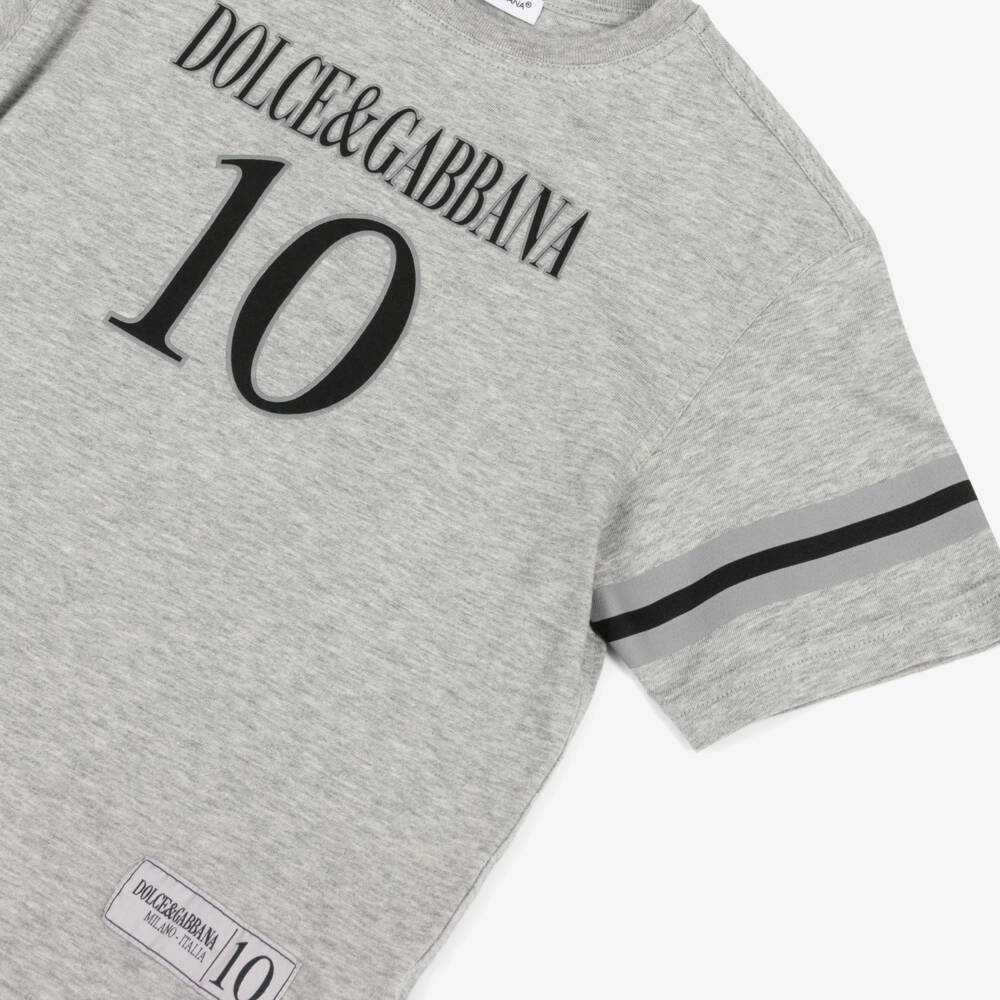 Dolce & Gabbana-Boys Grey Soft Cotton Tee | Childrensalon Outlet