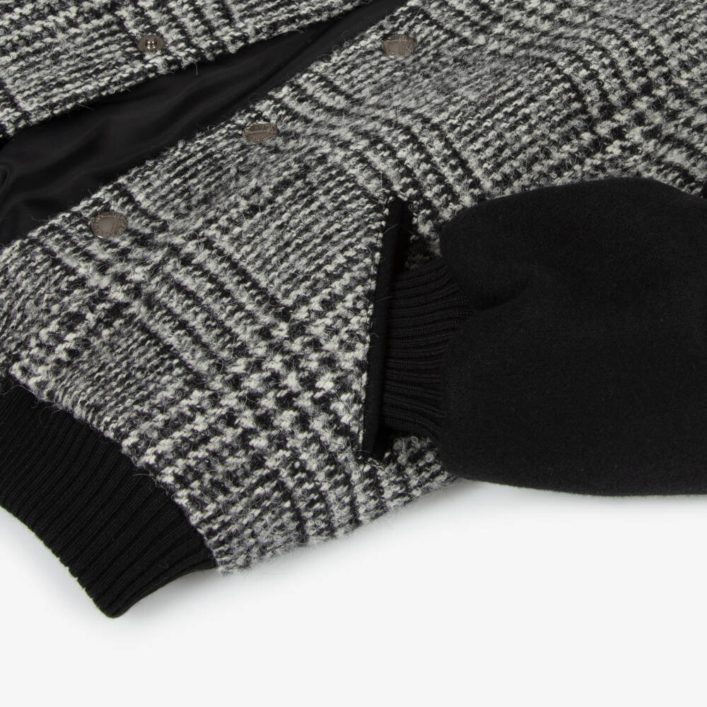 Dolce & Gabbana-Boys Grey Wool Bomber Jacket | Childrensalon Outlet