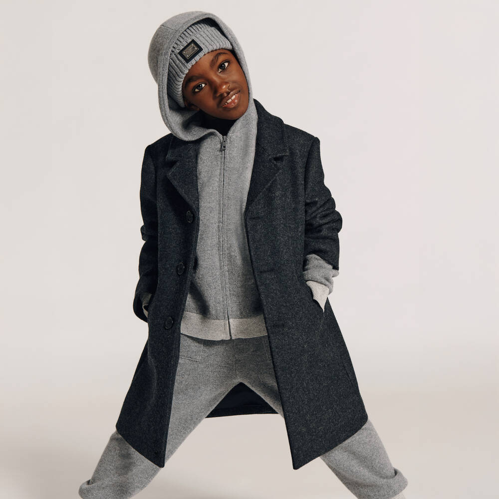 Dolce & Gabbana-Boys Grey Wool & Cashmere Joggers | Childrensalon Outlet