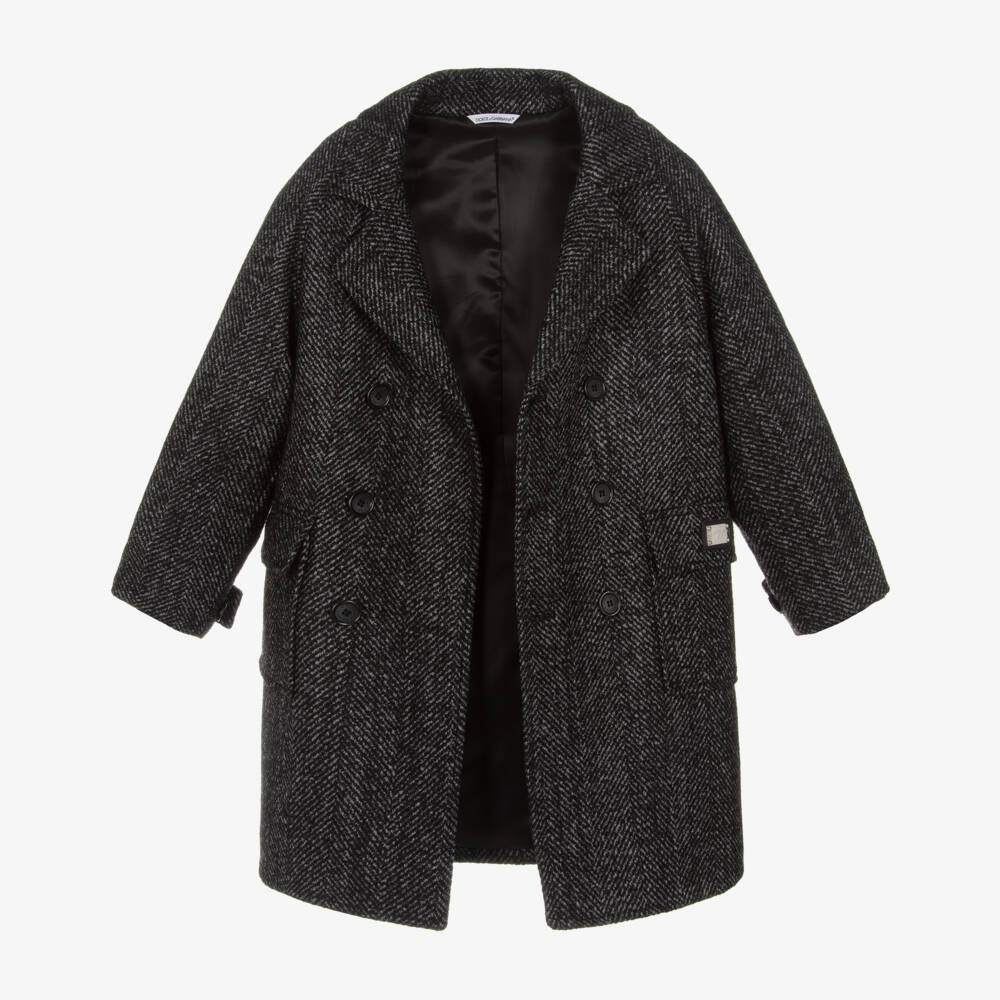 Dolce & Gabbana-Boys Herringbone Wool Jacket | Childrensalon Outlet