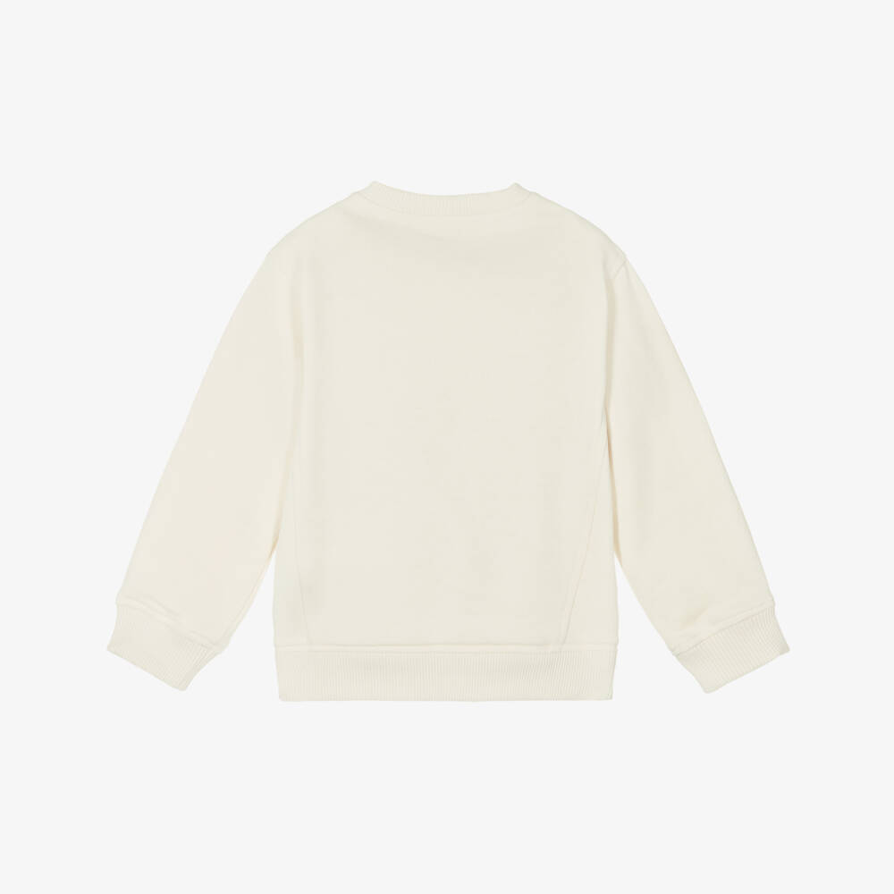 Dolce & Gabbana-Кремовый хлопковый свитшот для мальчиков в стиле колледж | Childrensalon Outlet