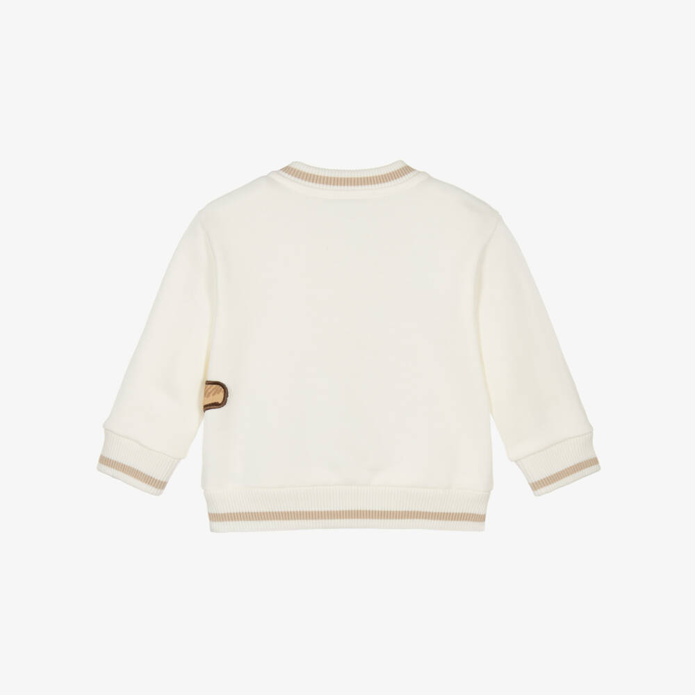 Dolce & Gabbana-Boys Ivory Cotton 3D Leopard Sweatshirt with DG Logo | Childrensalon Outlet