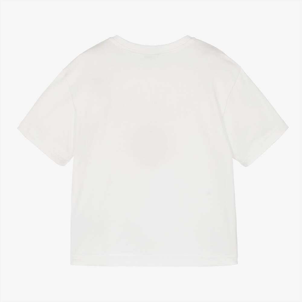 Dolce & Gabbana-Boys Ivory Cotton Emblem Tee | Childrensalon Outlet