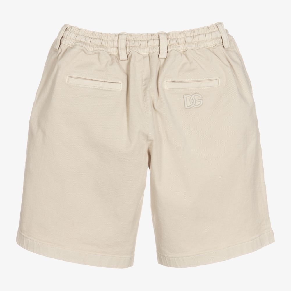 Dolce & Gabbana-Boys Ivory Cotton Shorts | Childrensalon Outlet