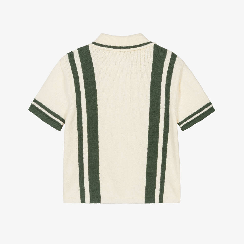 Dolce & Gabbana-Boys Ivory & Green Stripe Knitted Shirt | Childrensalon Outlet