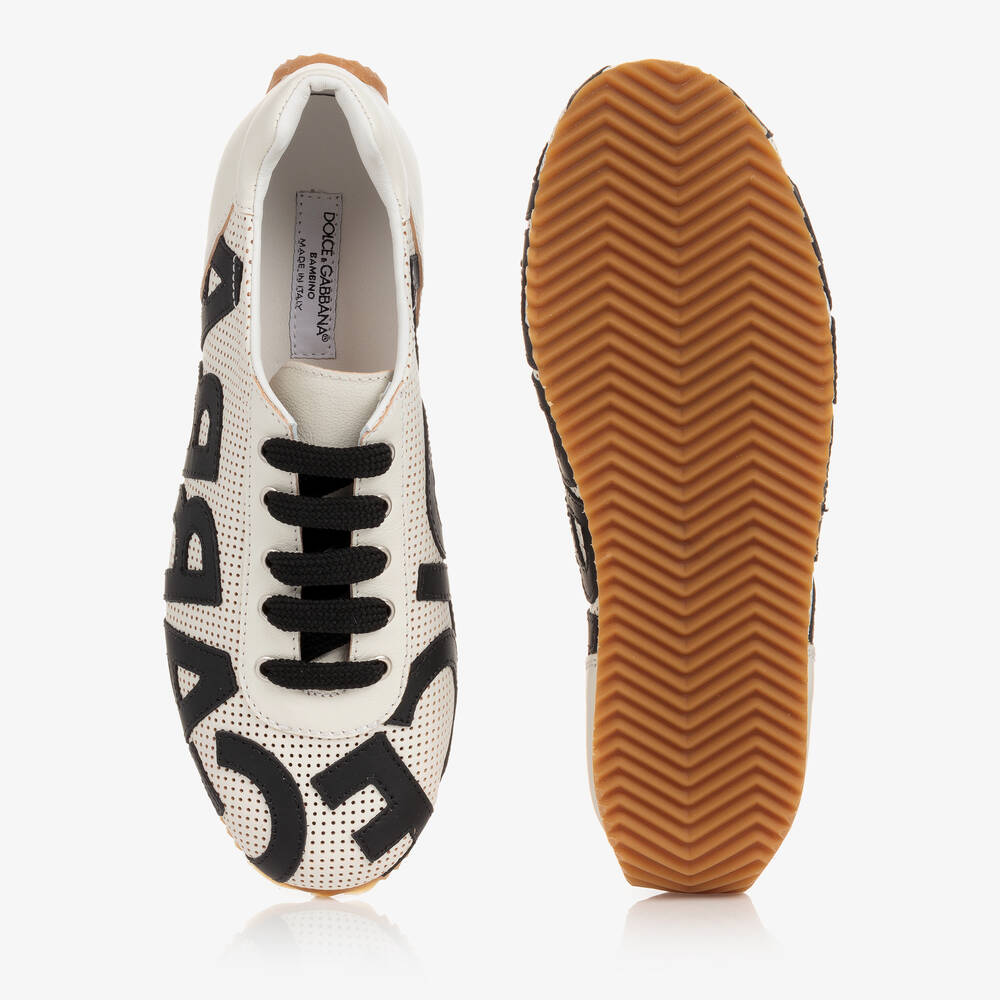 دولتشي آند غابانا-ترينرز جلد لون عاجي للأولاد | Childrensalon Outlet