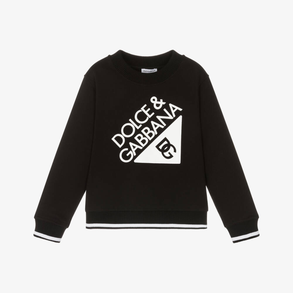 Dolce & Gabbana-Boys Knit Black Logo Pullover | Childrensalon Outlet