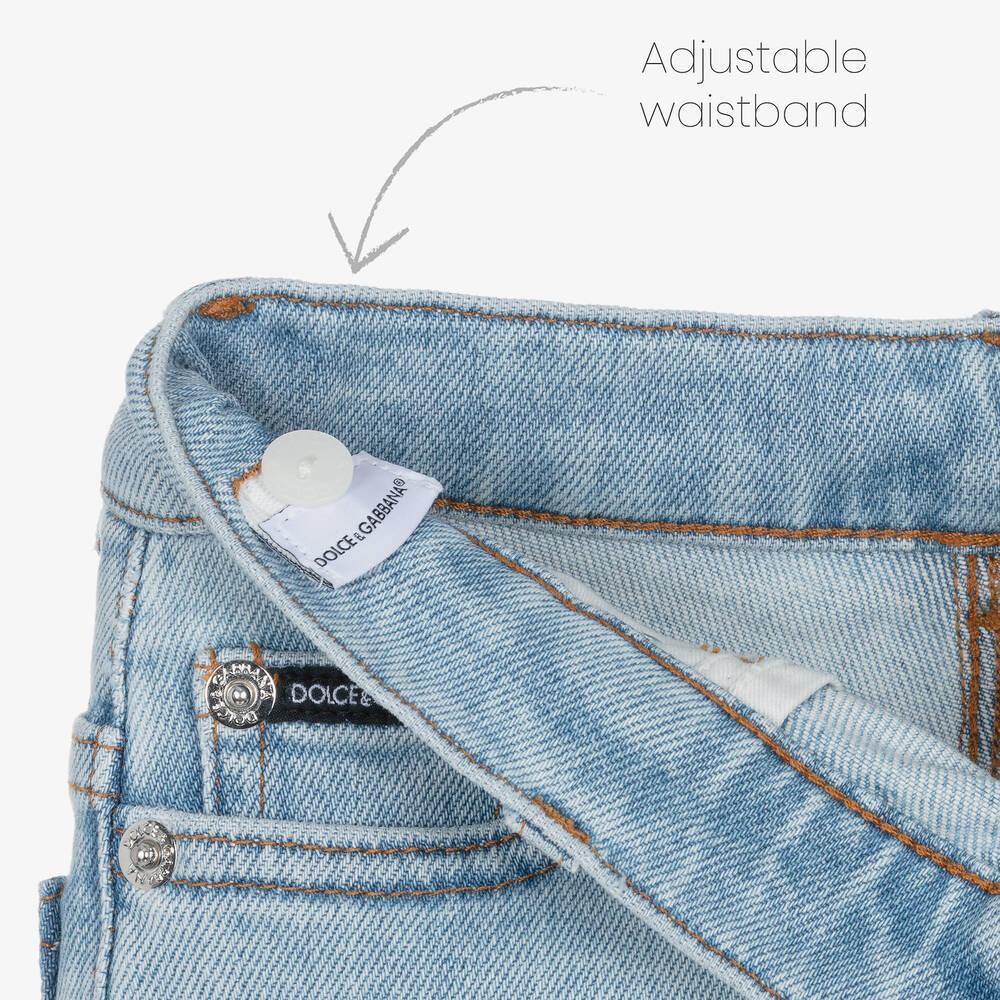 Dolce & Gabbana-Boys Light Blue Denim DG Shorts | Childrensalon Outlet