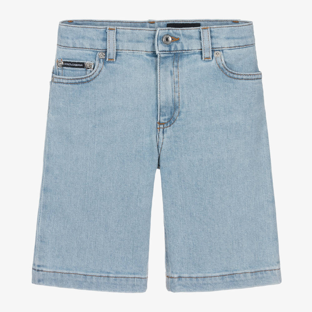 Dolce & Gabbana-Boys Light Blue Denim DG Shorts | Childrensalon Outlet